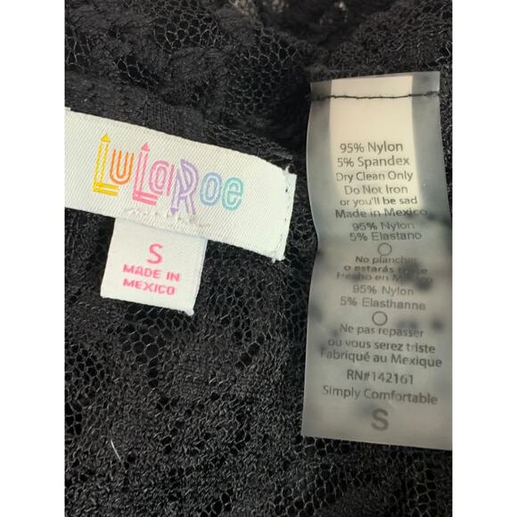 Small LulaRoe Womens Sarah Duster Cardigan Black Stretch Lace - Picture 7 of 7